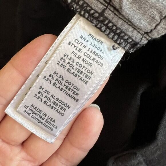 Frame Denim Le Skinny de Jeanne Distressed Black Jeans in Film Noir - Picture 8 of 8